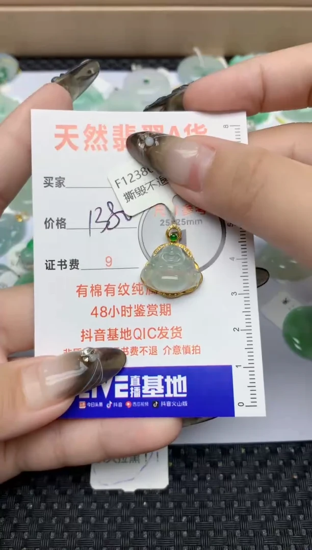 【闪购商品】翡翠颈饰18K金镶嵌639  天然翡翠A货