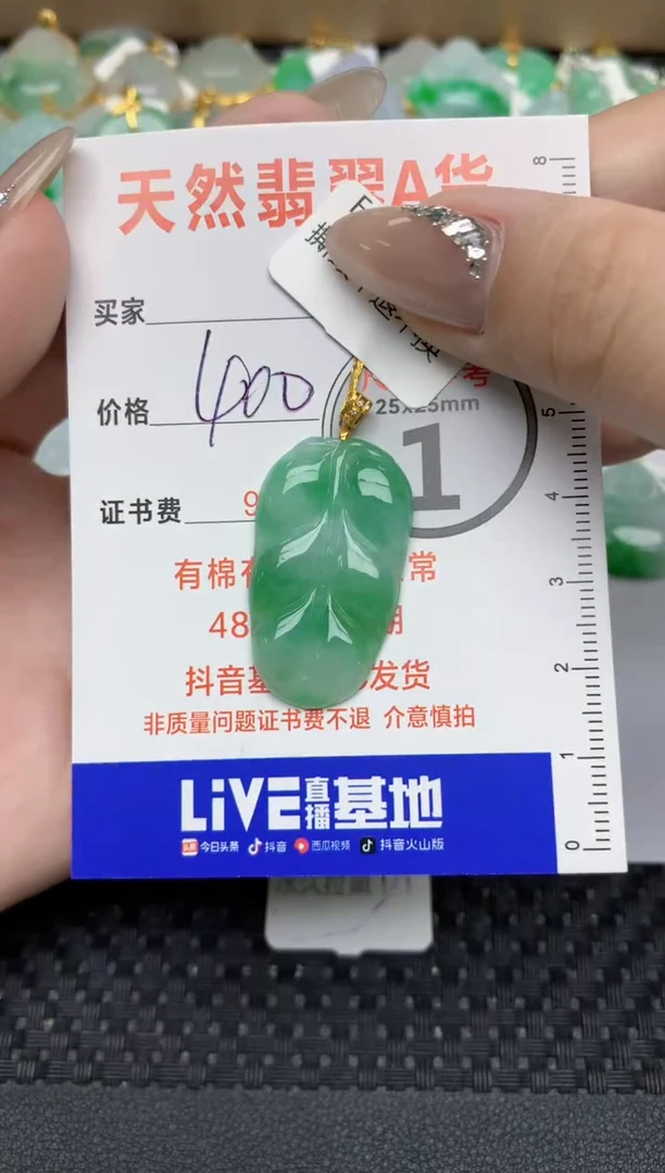 【闪购商品】翡翠颈饰18K金镶嵌495  天然翡翠A货