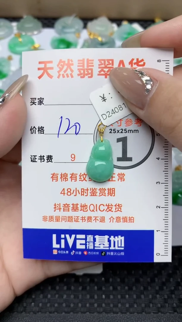 【闪购商品】翡翠颈饰18K金镶嵌572  天然翡翠A货