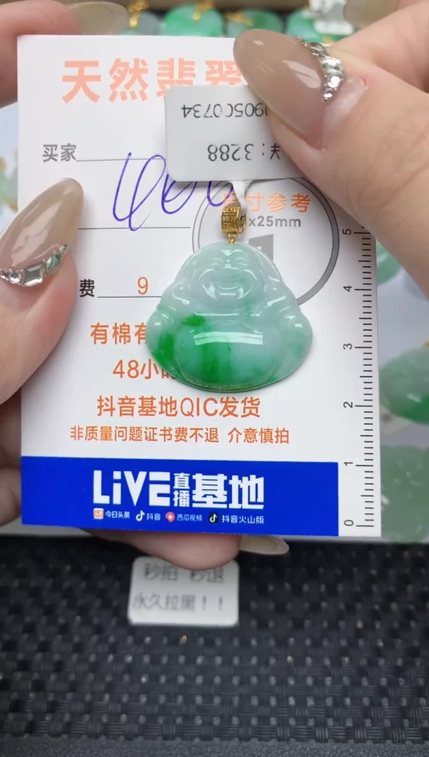 【闪购商品】翡翠颈饰18K金镶嵌617  天然翡翠A货