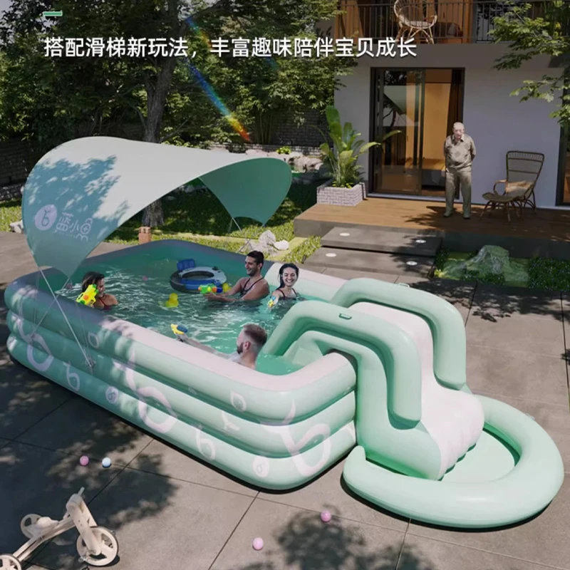 儿童充气游泳池家用宝宝洗澡桶大人小孩玩水池折叠室内外大型泡澡