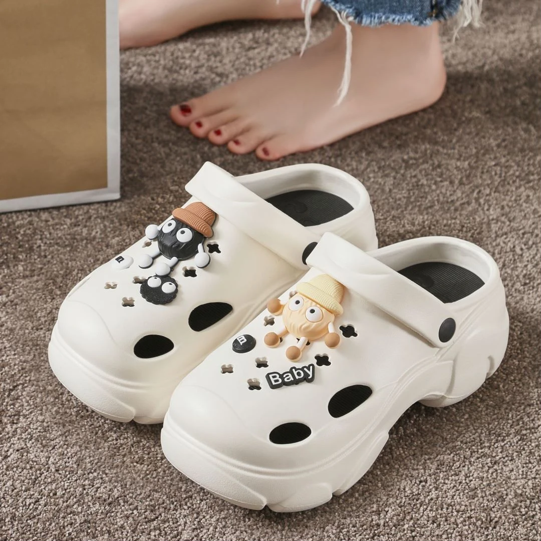 2025新款夏季厚底包头外穿潮流时尚情侣EVA凉拖鞋洞洞鞋