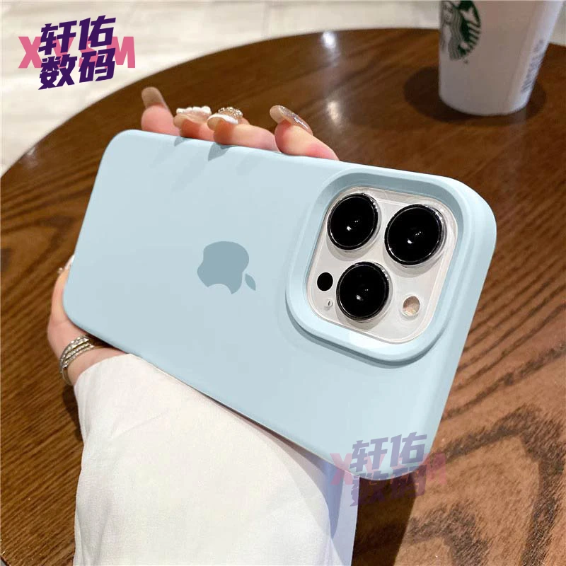 ins蓝天色适用于iPhone14液态硅胶手机壳苹果13/12/11pro简约15pl