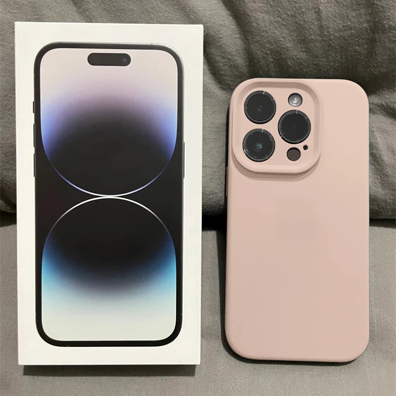 ins高级简约液态硅胶适用于iPhone15/14promax手机壳苹果13/12/11