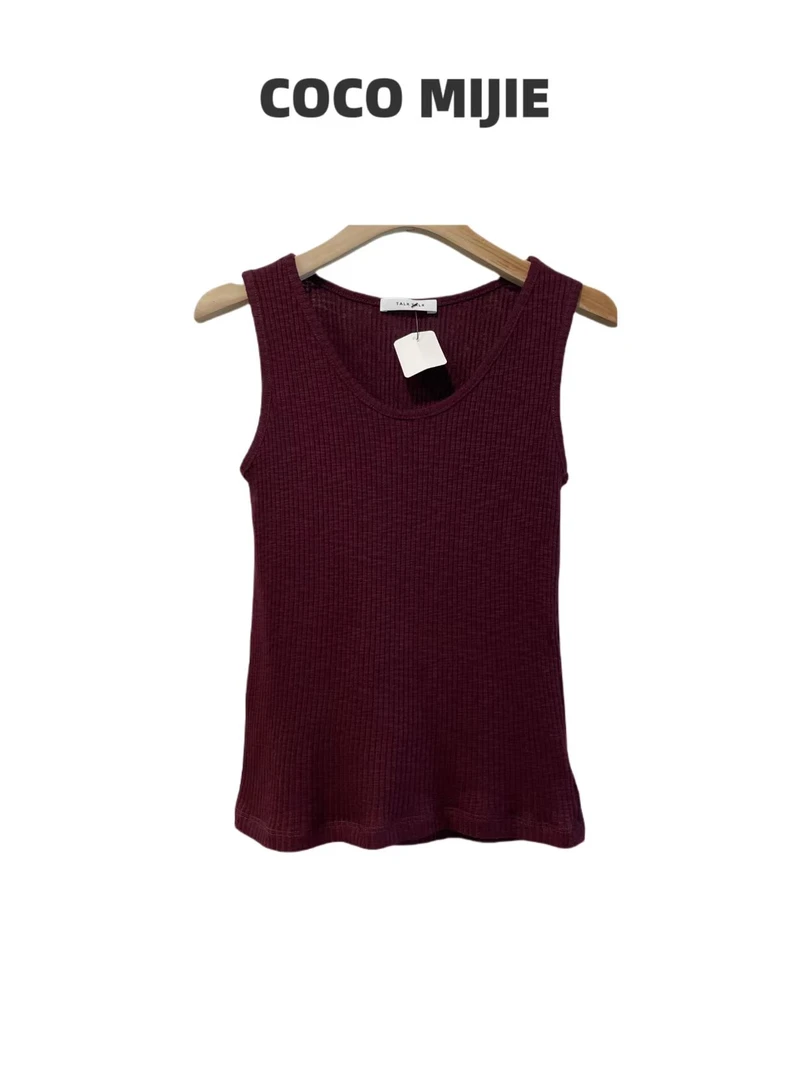 经典色系泡纱棉背心