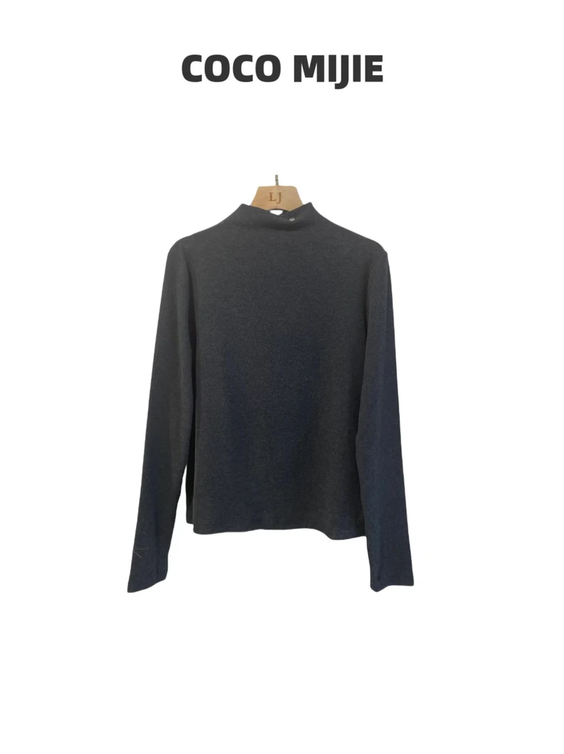 新款泡菜小铁牌羊毛半高领打底T恤（价格已开）