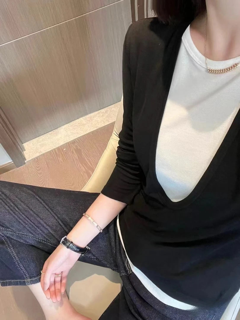 新款泡菜超舒服假两件T恤（价格已开）