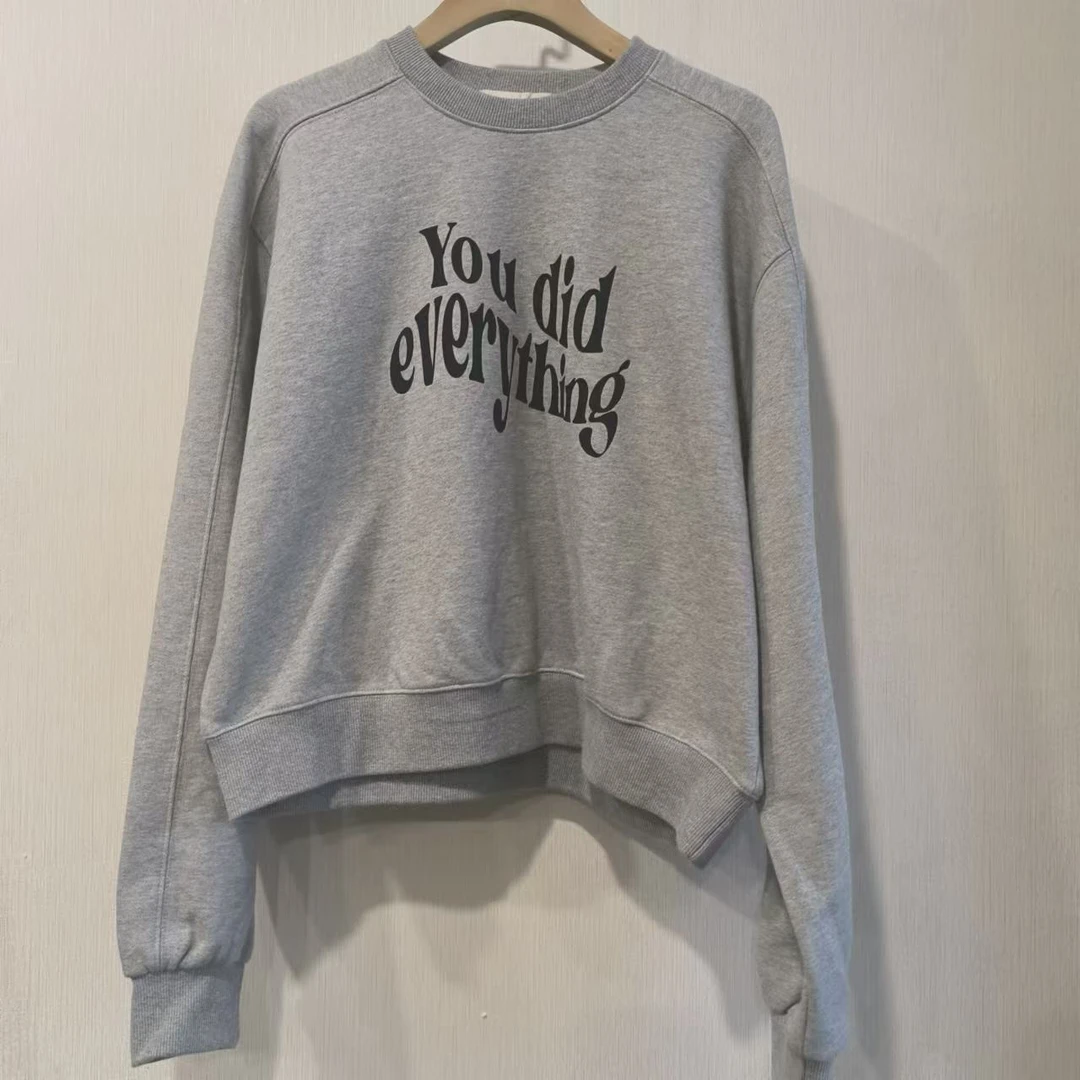 秋冬新款圆领字母通勤卫衣