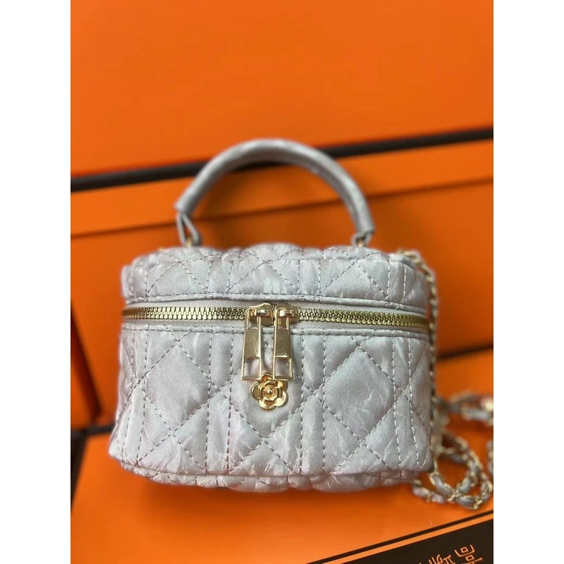 手拎链条盒子包百搭 (无礼盒）ZJ105单肩斜跨休闲小包菱格