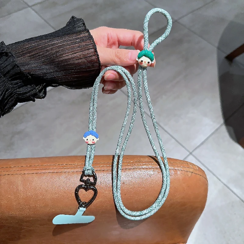 小香风斜挎手机挂绳加长可背可调节网红卡通挂链结实防丢户外背绳