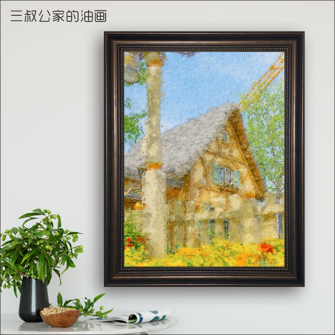 《花园夏日》馆藏级复刻油画客厅餐厅走廊装饰画肌理油画高档简单