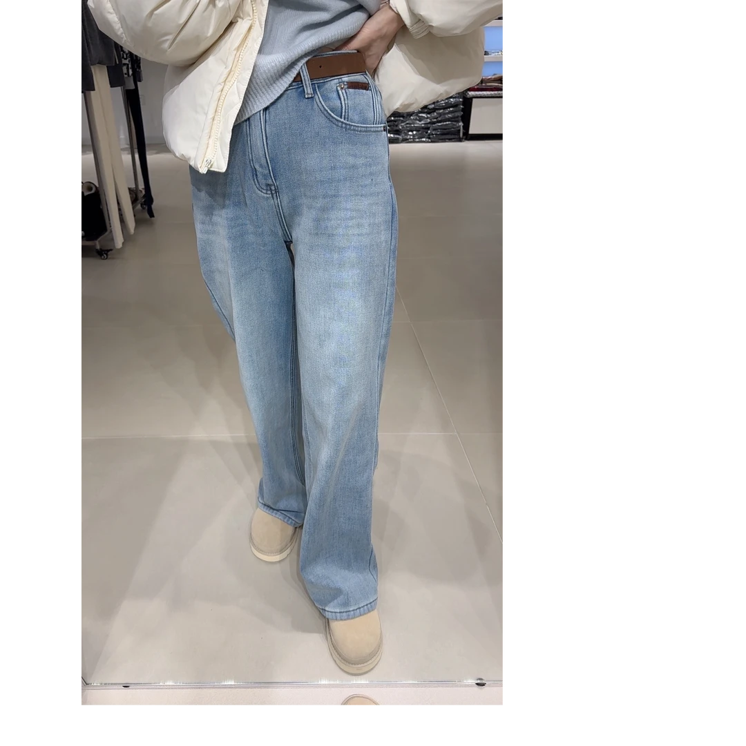 【张大晴】净版加绒牛仔裤