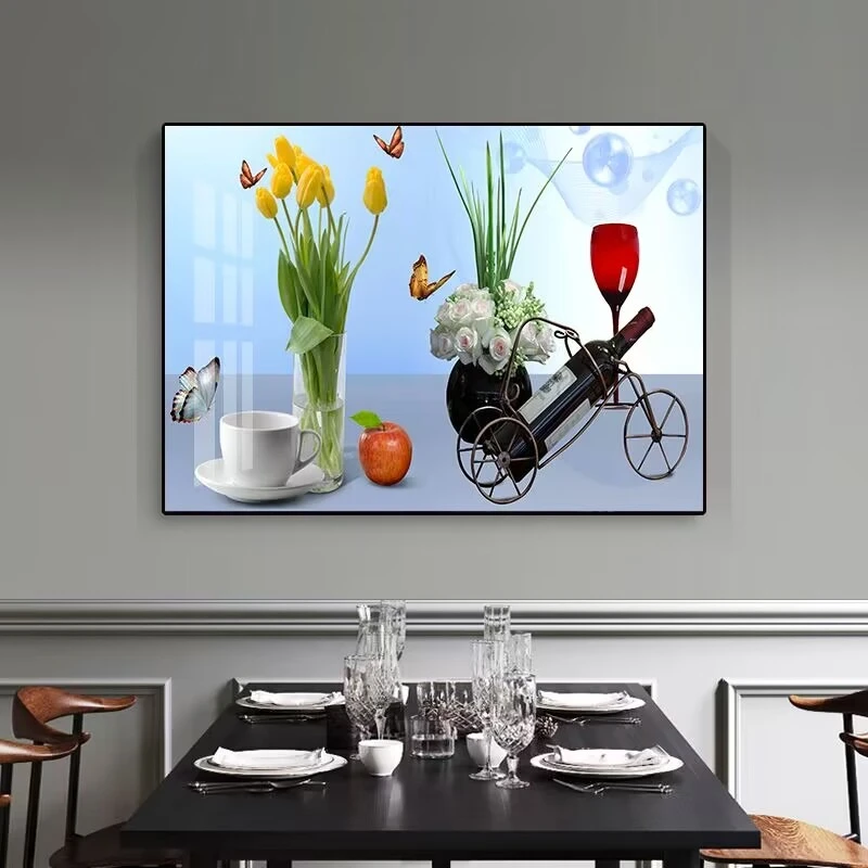 饭厅装饰画现代简约饭厅墙面装饰壁画大气墙画轻奢餐桌背景墙挂画