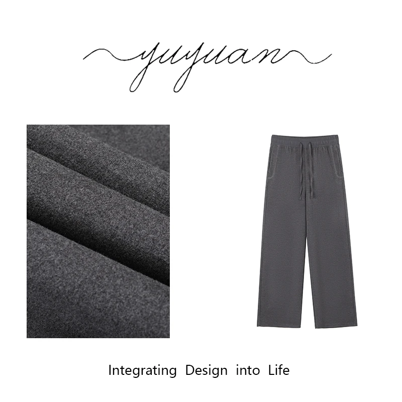 【媛宝】“糯米垂垂裤”超细羊毛醋酸秋冬宽松针织休闲裤-FK3612