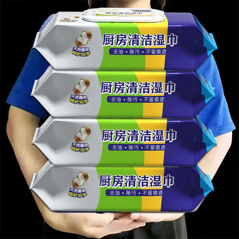 【拍1发6大包】加大加厚厨房湿巾巨无霸除污去油不留痕迹清洁湿巾