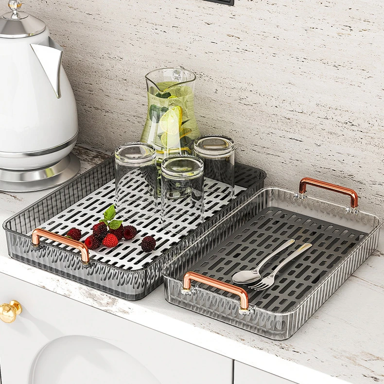 家用ins风杯盘客厅轻奢杯子托盘架欧式茶几茶具杯子沥水架果蔬盘