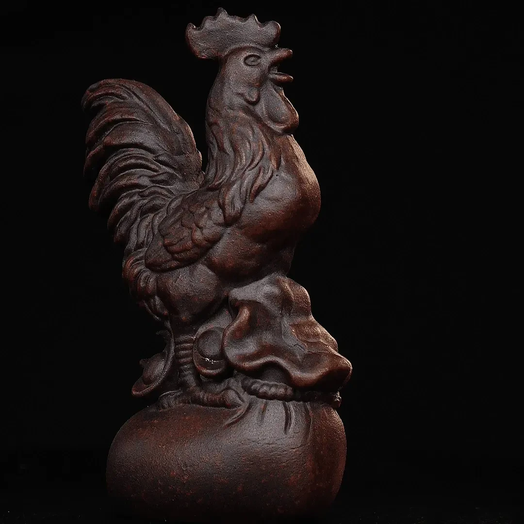 宜兴紫砂茶宠紫 大公鸡（朱雀）