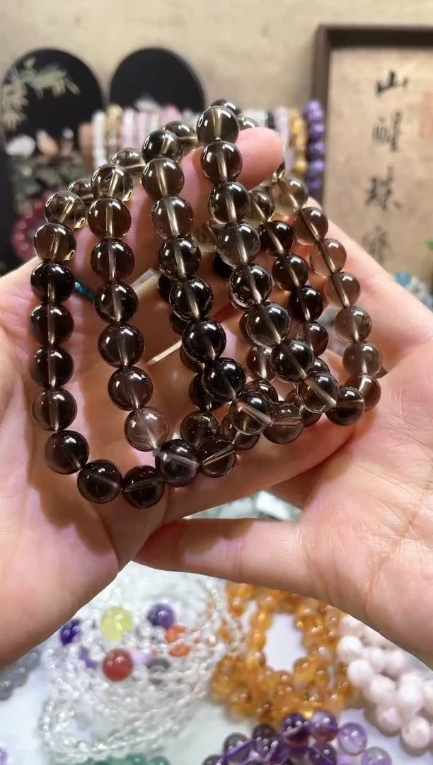 【闪购商品】烟晶手串未镶嵌茶晶10m