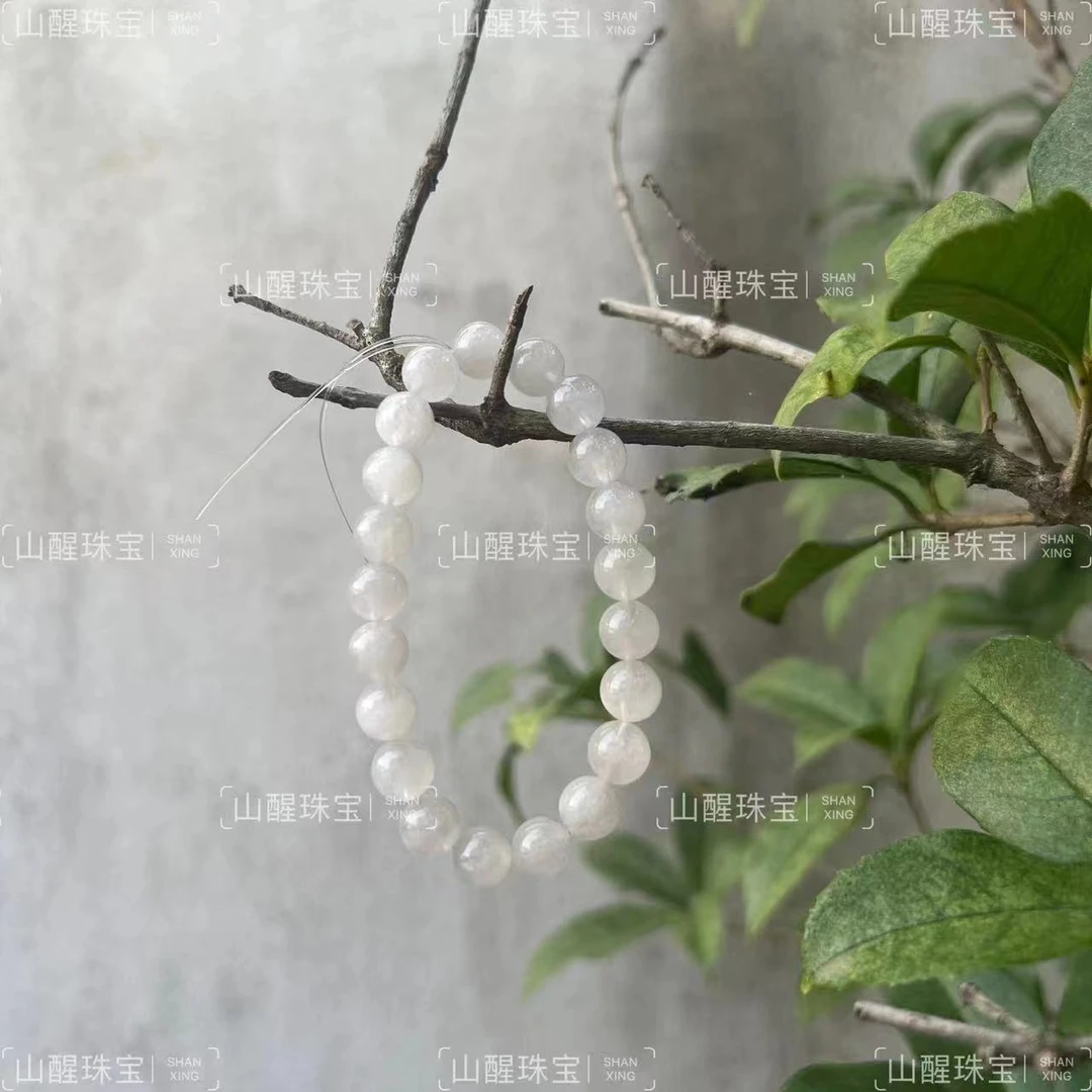 【山醒】天然白兔毛成品手串