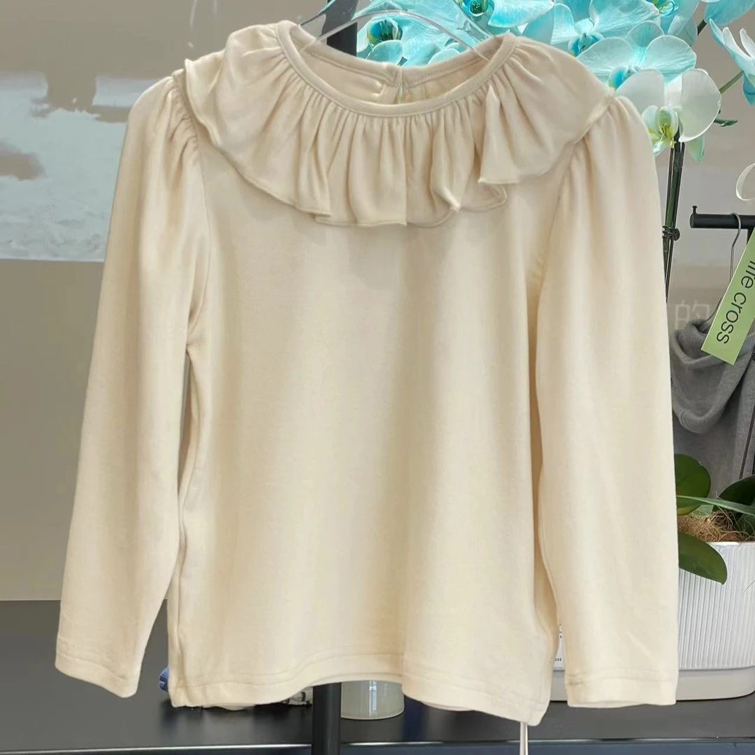 【棉小九·面膜打底】儿童荷叶边领面膜感打底衫（中童）491011