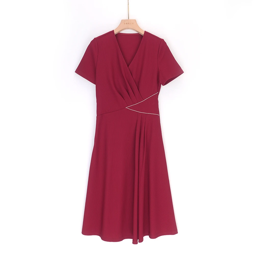 晚白夏季高腰通勤长裙显瘦优雅新娘礼服裙收腰A字连衣裙24040878