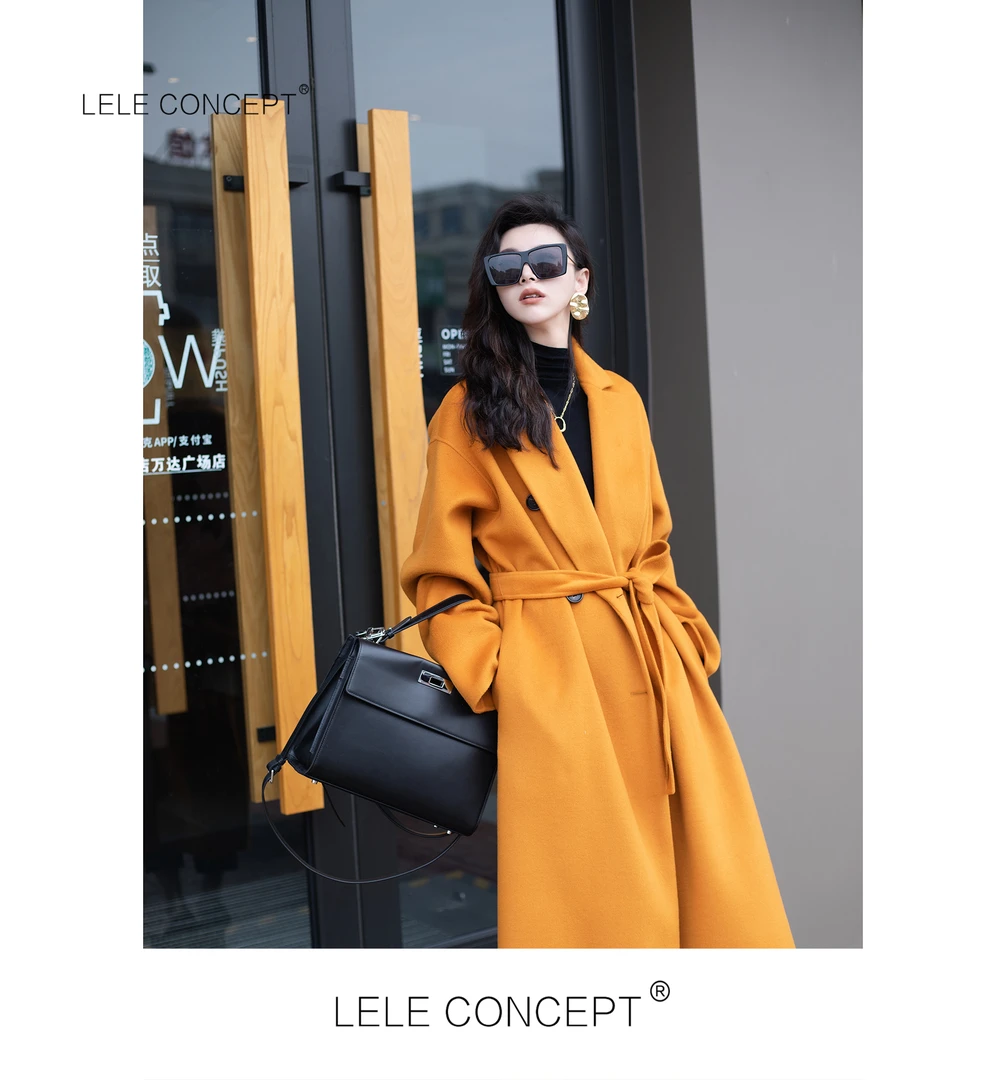 LELE CONCEPT｜秋冬双排扣款大衣中长款设计师高级时尚显瘦D0035