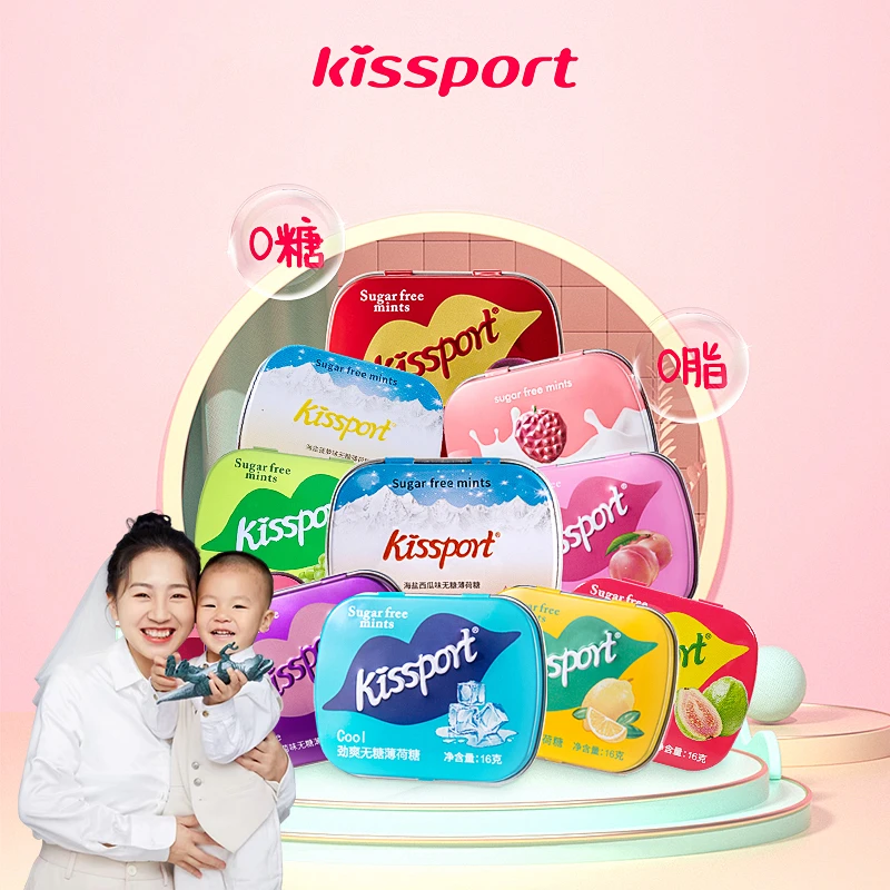 kissport无糖薄荷糖果维C清新口气解馋办公室零食L
