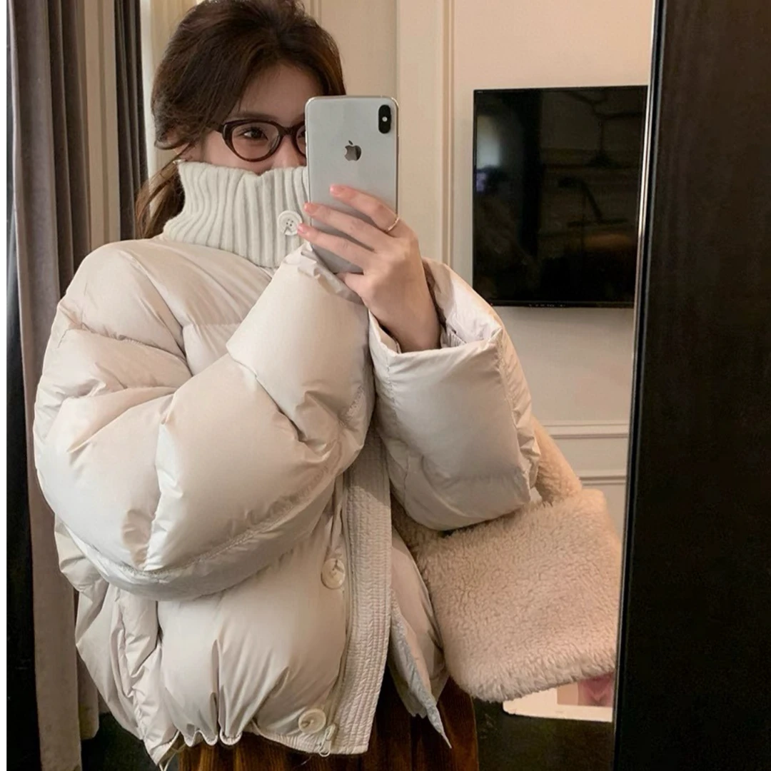 高货高版2024新款宽松保暖小个子中长款面包服外套