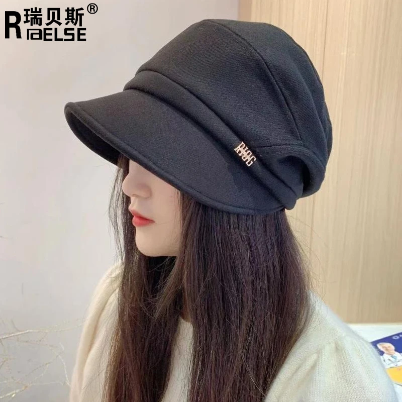 秋冬新款帽子女韩版时尚百搭日系渔夫帽户外休闲帽子小檐堆堆帽潮