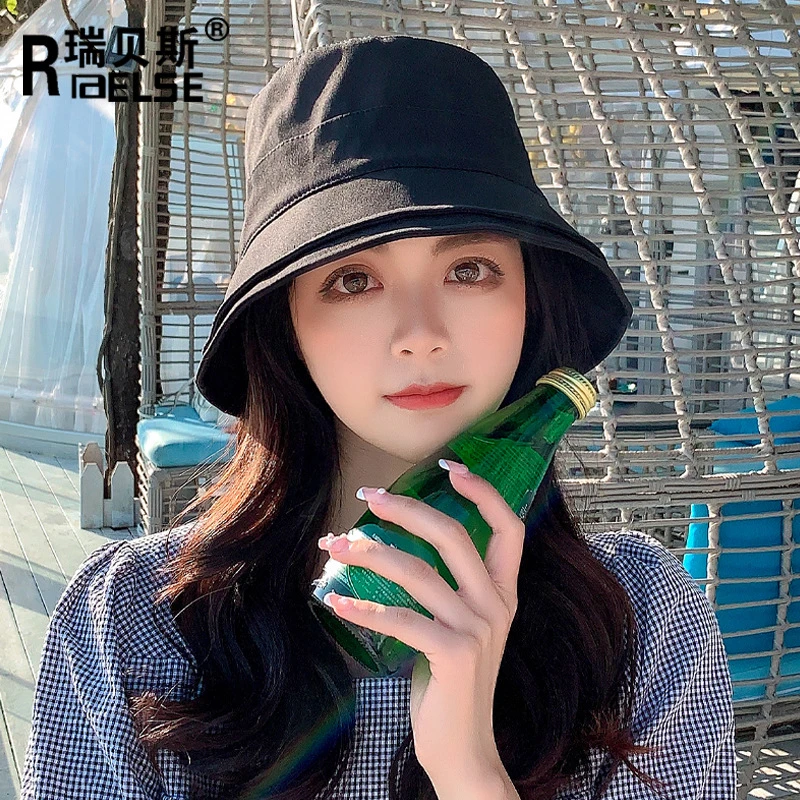 春夏简约盆帽女网红新款纯色遮阳防晒帽子旅游出行时尚百搭太阳帽