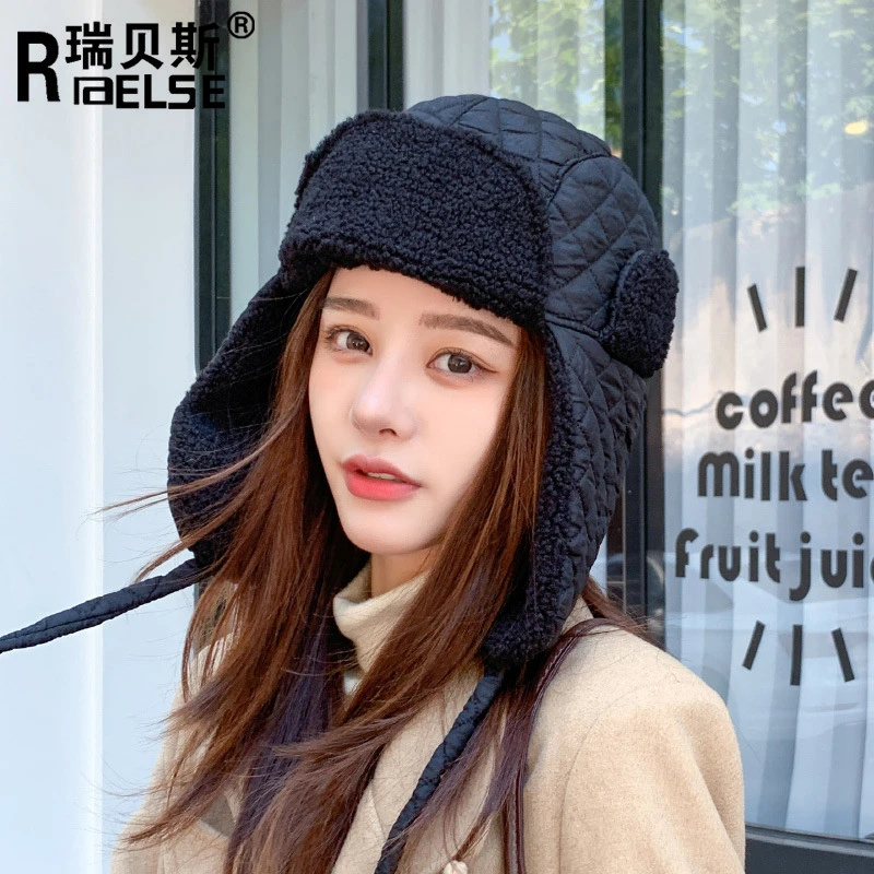 冬季保暖雷锋帽女护耳加厚防寒东北棉帽户外骑车防风帽子雪地帽女
