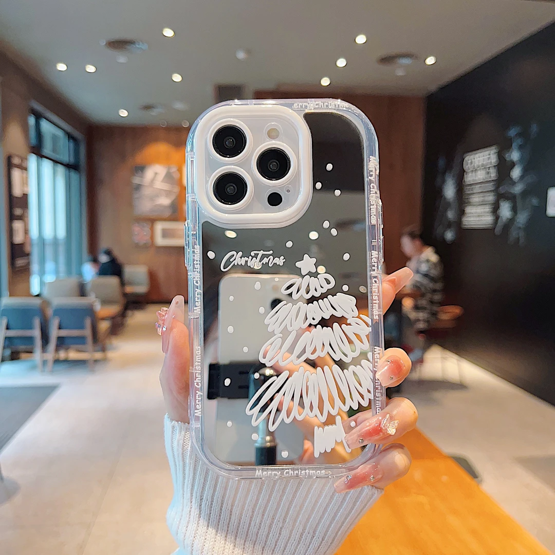 （iPhone15系列）镜面奶油壳适用iPhone15/15plus/Pro/ProMax手机壳