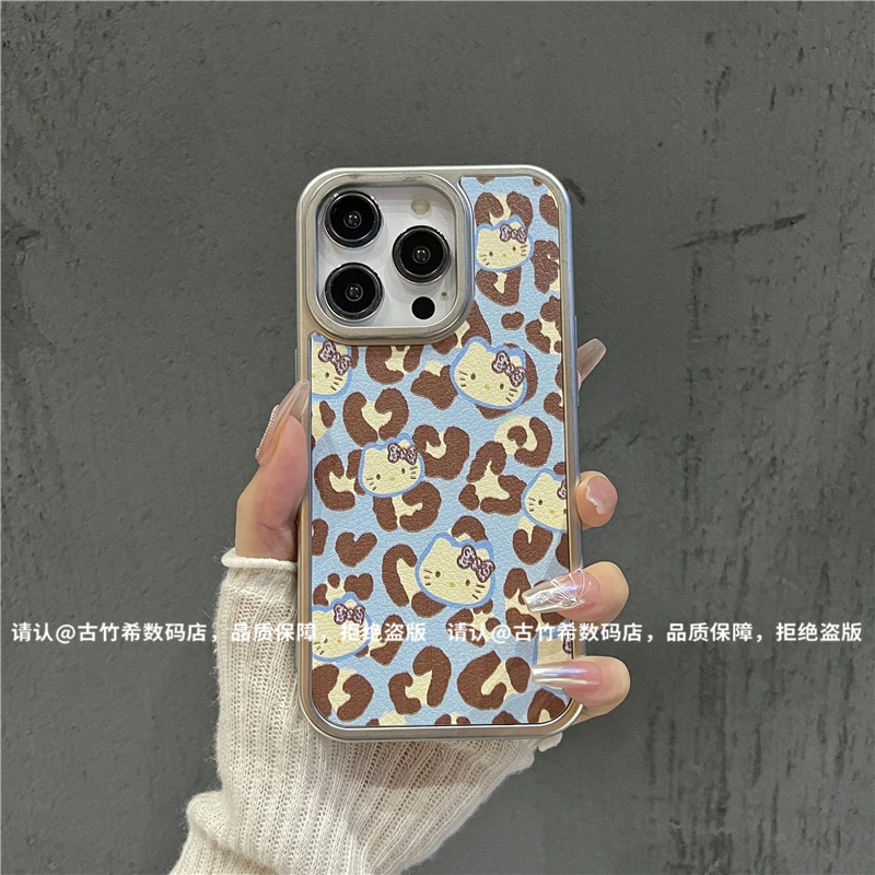 （iPhone12系列）电镀银框皮纹适用iPhone12/12Pro/12ProMax手机壳