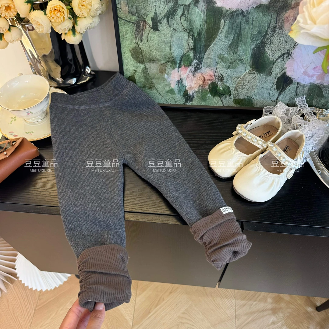 2024秋季新款儿童百搭款堆堆袜加绒保暖打底裤25070