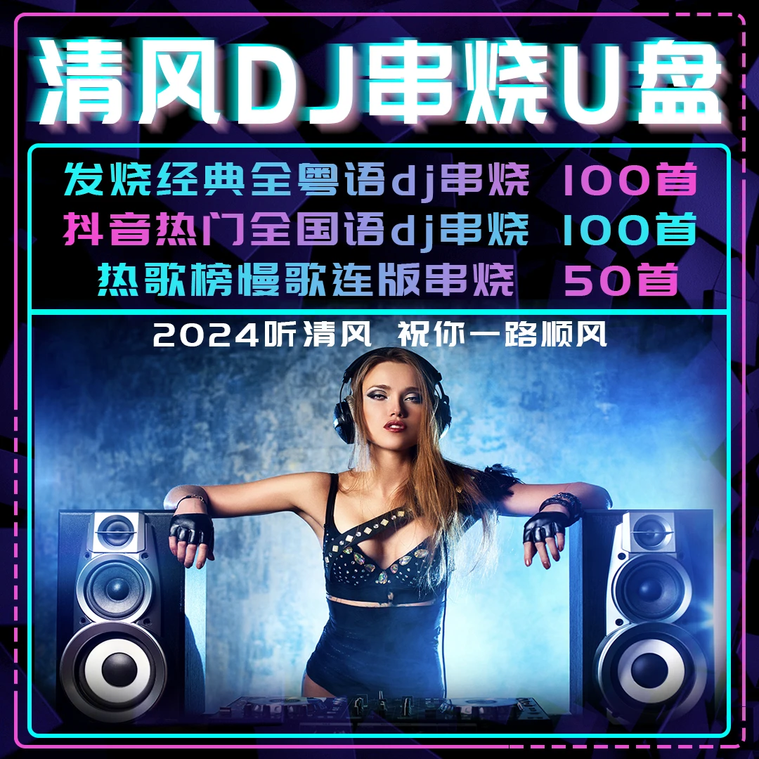 2024爆款车载盘清风DJ汽车载盘串烧盘歌曲重低音粤国语盘经典老歌