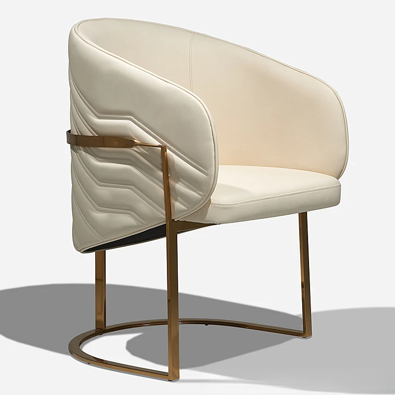 头层牛皮全皮餐椅现代简约靠背舒适餐厅酒店椅设计师极简售楼部椅