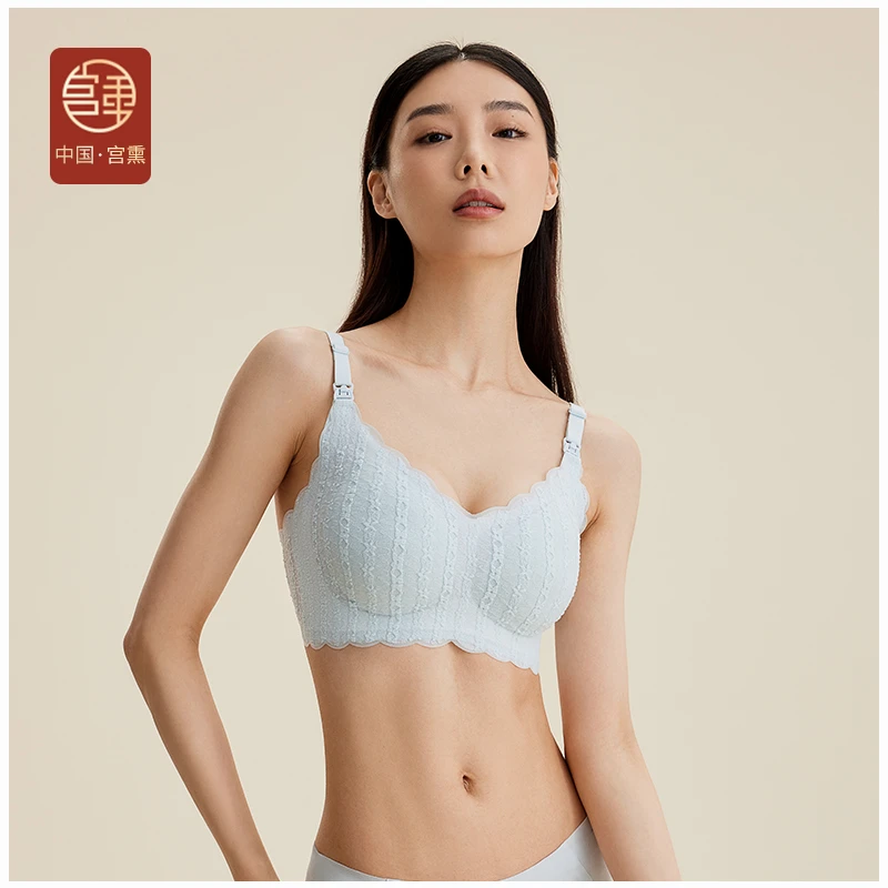 宫熏哺乳内衣聚拢防下垂产后喂奶夏季薄款孕妇文胸怀孕期专用胸罩