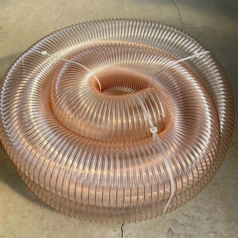 pu聚氨酯风管透明镀铜钢丝软管木工吸尘管耐磨耐温排气管