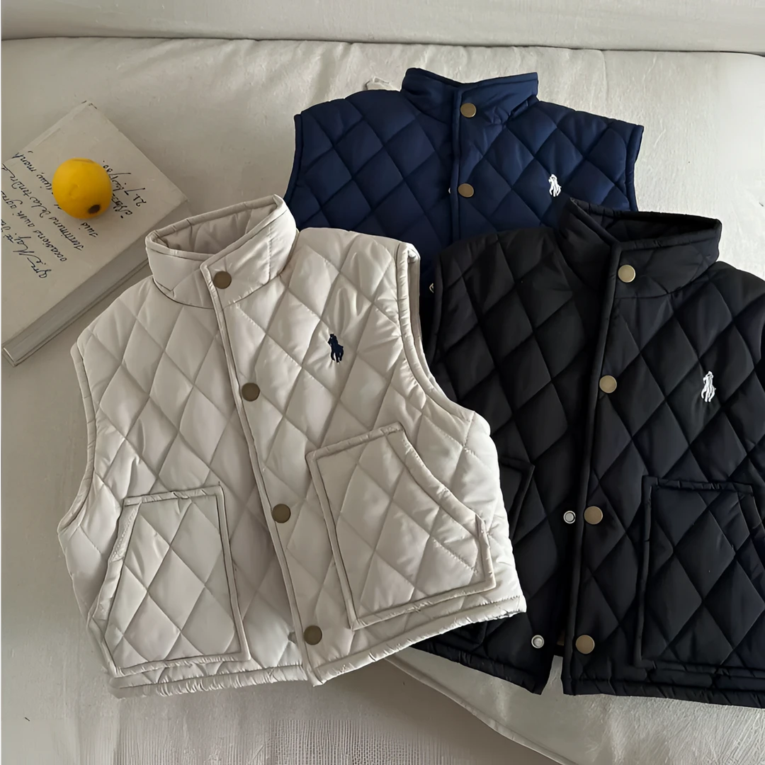 儿童加绒2025潮童秋冬背心男童女童手塞棉棉2025年款衣服儿童马甲