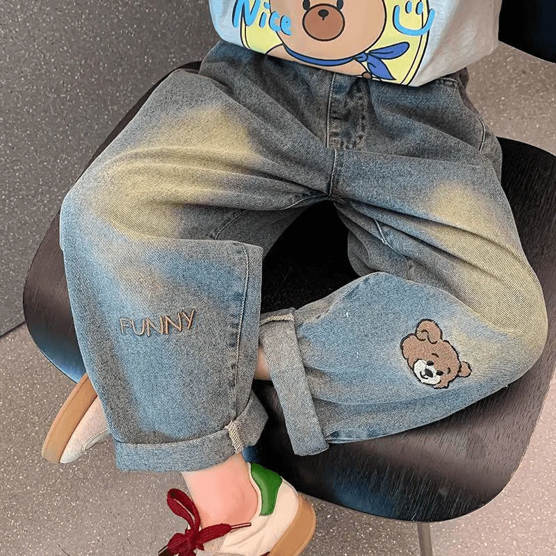 女童牛仔裤春秋季2024新款洋气女宝宝小童长裤秋款儿童装春装裤子