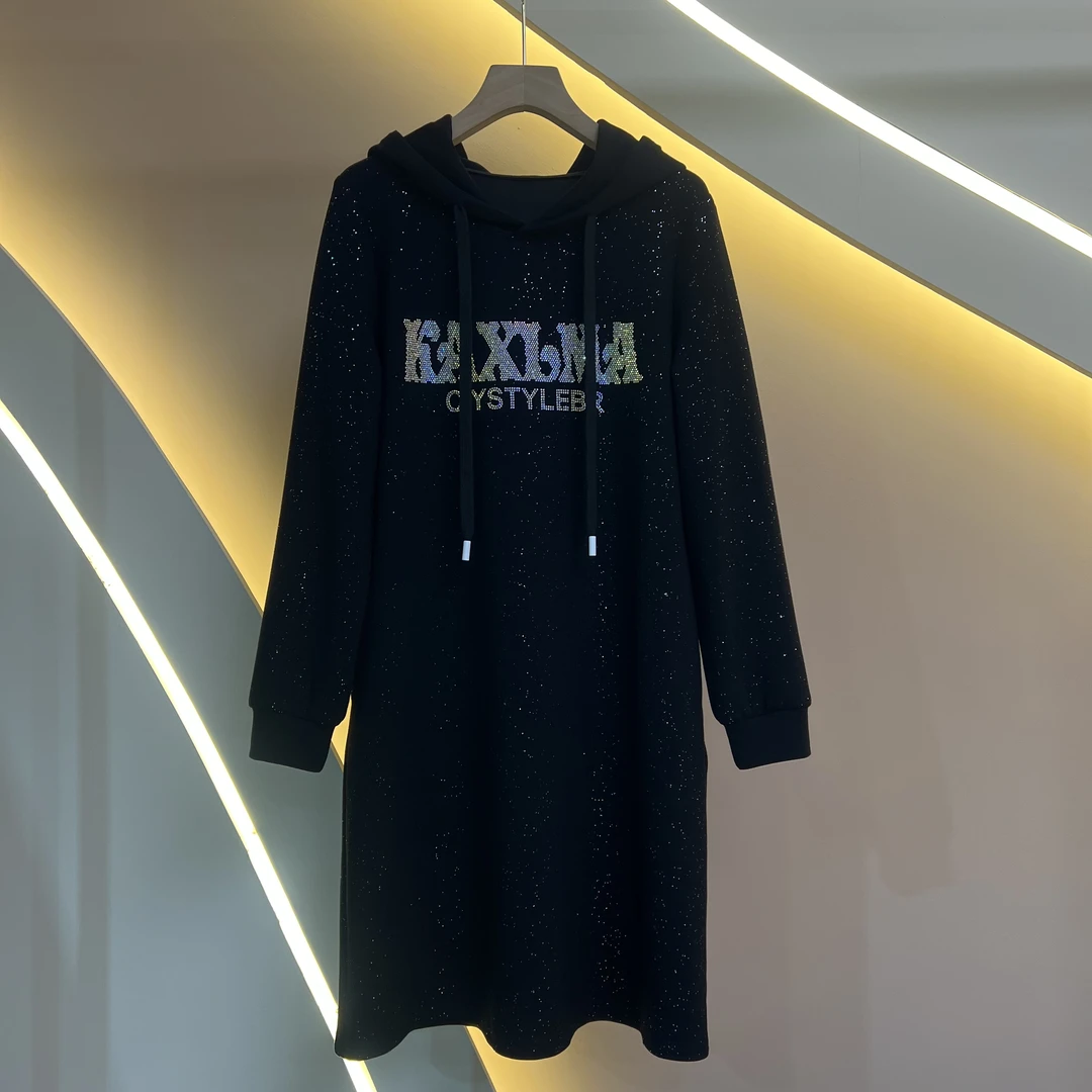 2023秋季新长袖中长款时尚显瘦宽松百搭气质休闲女士连衣裙8175