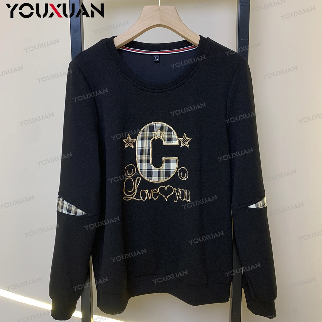 【初秋】2023秋冬百搭韩版上衣时尚休闲宽松长袖圆领女士卫衣92168