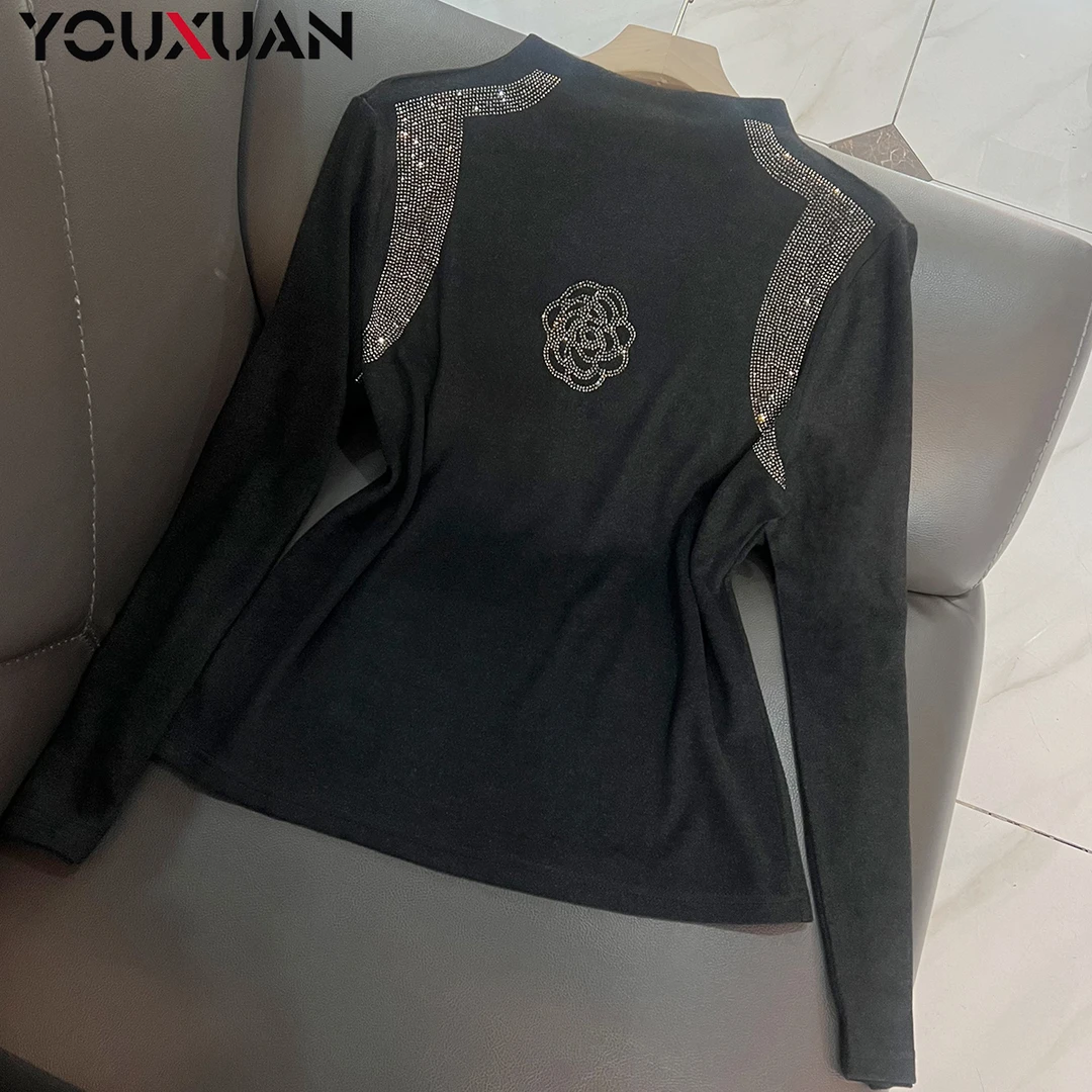 【新品】女士秋长袖半高领上衣百搭休闲时尚打底小衫89211