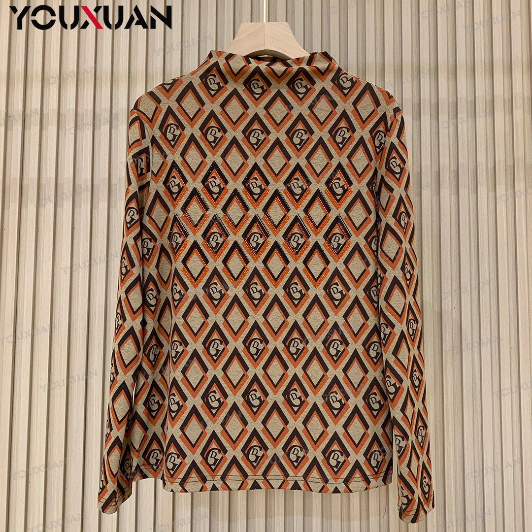 【设计师款】2024女士秋冬长袖半高领上衣休闲时尚小衫87473.