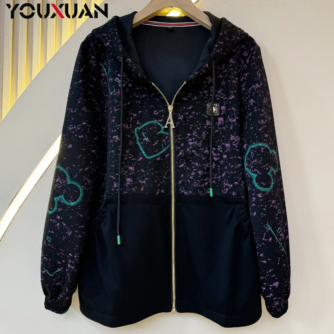 高定新品女士秋冬时尚宽松休闲长袖气质百搭女装夹克外套78078