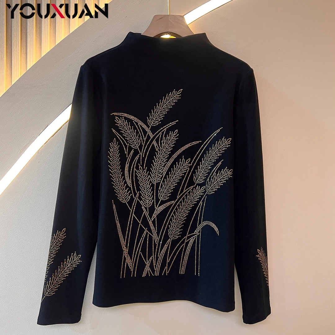 【秋冬上新】2023设计师女士秋长袖半高领上衣休闲时尚打底衫81906.