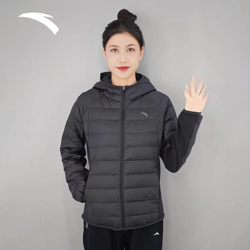 ANTA/安踏新款女连帽轻薄保暖外套时尚休闲运动羽绒服162245607R