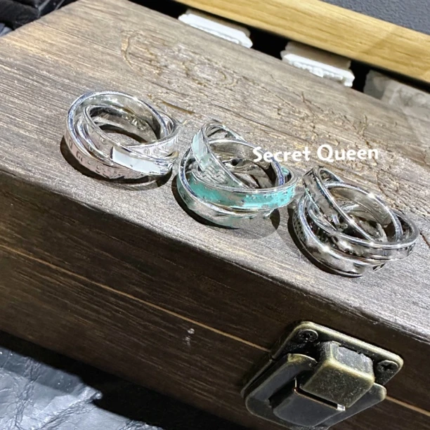 铜合金戒指 小众设计三圈圆环戒指闭口均码
