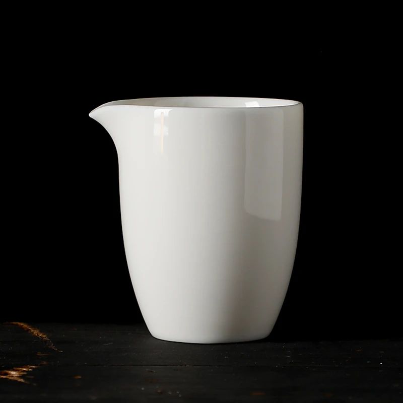 德化羊脂玉白瓷鹰嘴公道杯分茶器匀杯茶海单个家用功夫茶具零配件