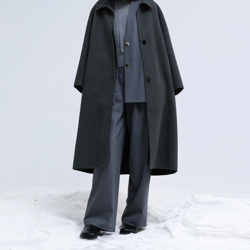 FA 女士丝毛混纺宽松直筒裤 F4301A0K232324